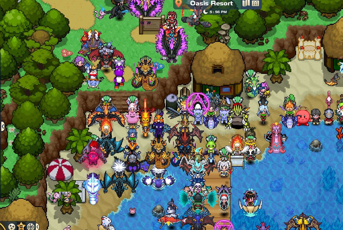 Pokémon Blaze Online trainers gathered at Oasis Resort