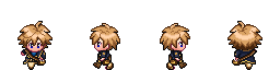 Golden Academy costume walking from the front, left, right and back